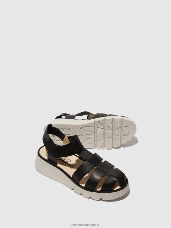 sandales à bride en T pefi429 femmes 0N8R404 noir Fly London