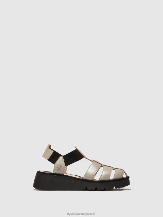 sandales à bride en T pefi429 femmes 0N8R405 argent Fly London