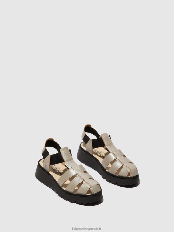 sandales à bride en T pefi429 femmes 0N8R405 argent Fly London