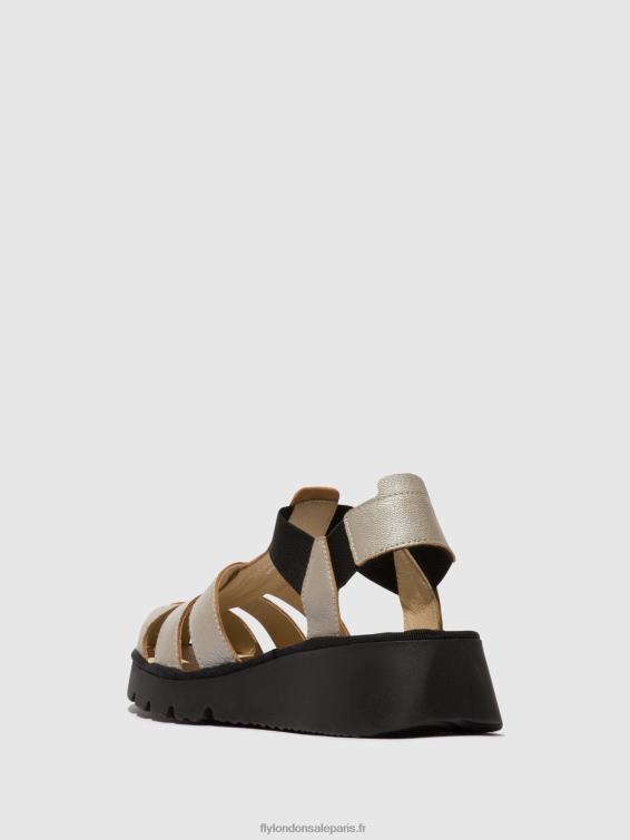 sandales à bride en T pefi429 femmes 0N8R405 argent Fly London