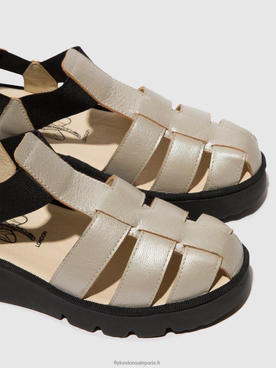sandales à bride en T pefi429 femmes 0N8R405 argent Fly London