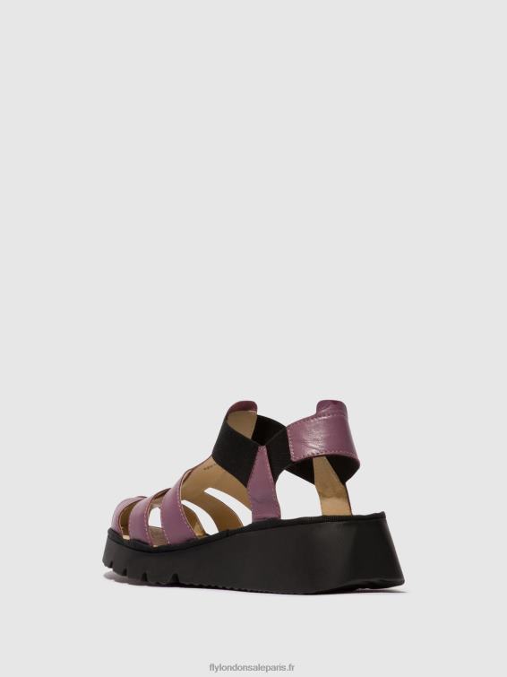 sandales à bride en T pefi429 femmes 0N8R406 violet Fly London