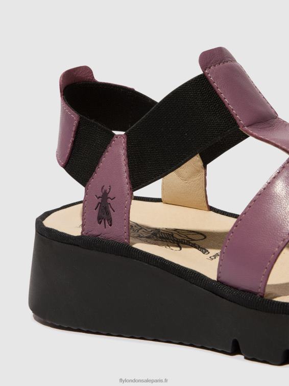 sandales à bride en T pefi429 femmes 0N8R406 violet Fly London