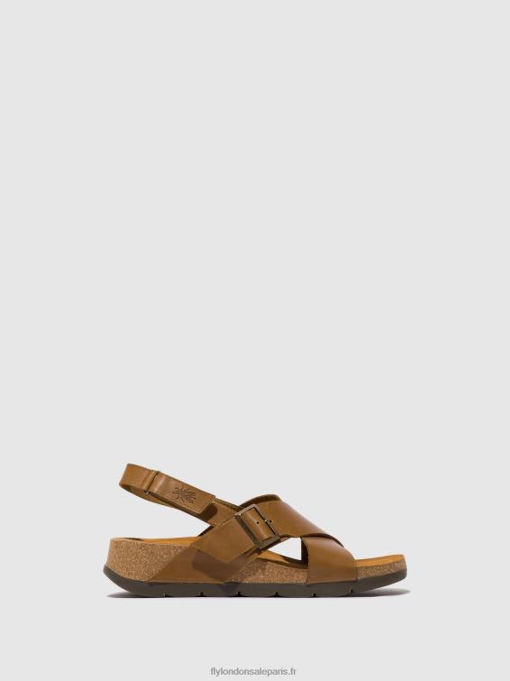 sandales croisées chlo852 femmes 0N8R488 chameau Fly London