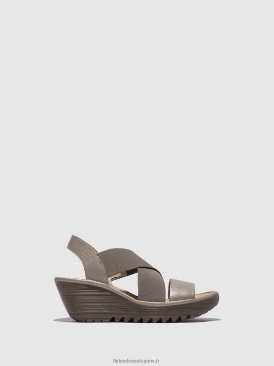 sandales croisées yaji888 femmes 0N8R615 argent Fly London