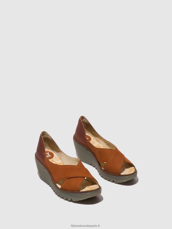 sandales croisées yoma307 femmes 0N8R484 bronzage/cuivre Fly London