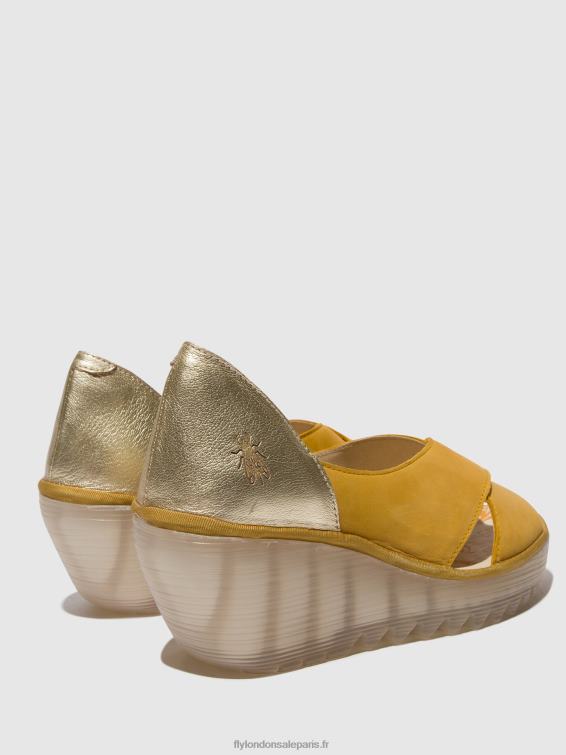 sandales croisées yoma307 femmes 0N8R490 bourdon/or Fly London
