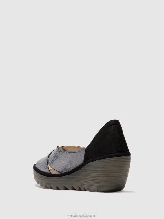 sandales croisées yoma307 femmes 0N8R560 gris noir Fly London