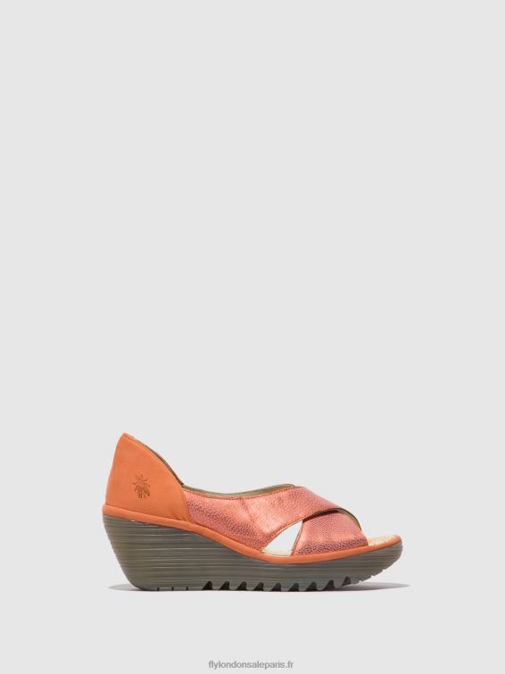 sandales croisées yoma307 femmes 0N8R564 saumon/pêche Fly London