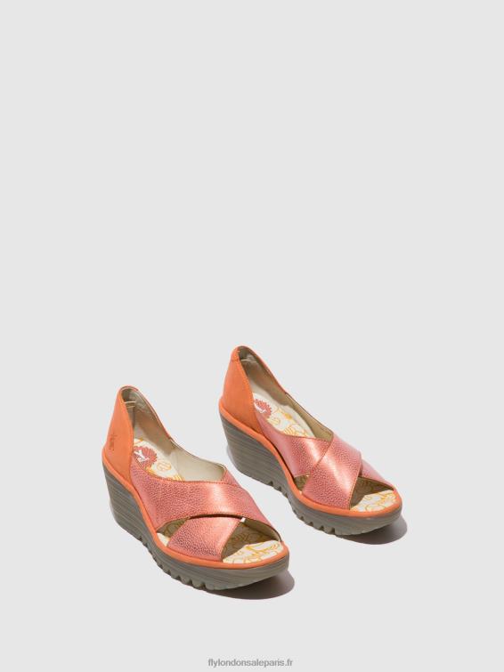 sandales croisées yoma307 femmes 0N8R564 saumon/pêche Fly London