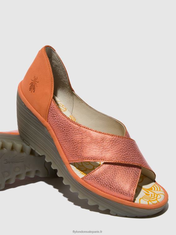 sandales croisées yoma307 femmes 0N8R564 saumon/pêche Fly London