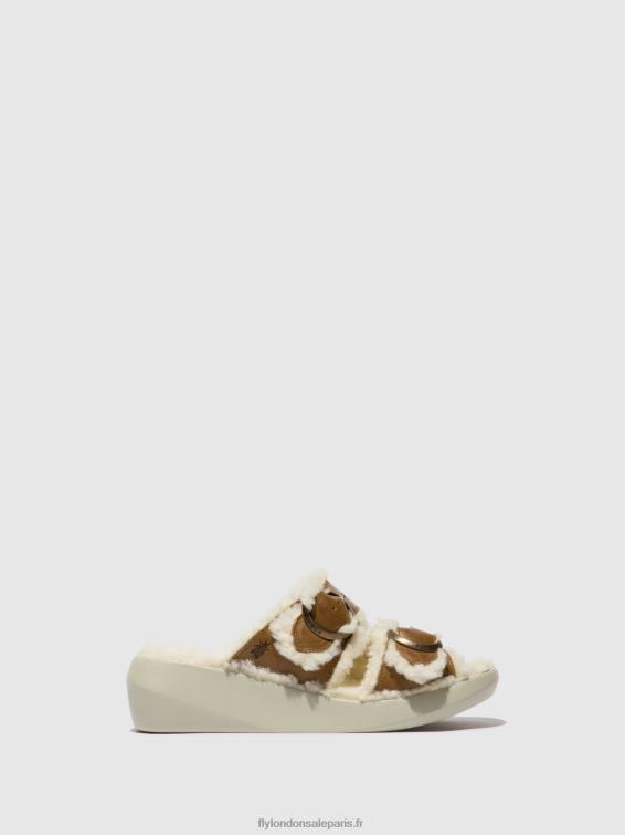 sandales à enfiler buga902 femmes 0N8R514 chameau Fly London