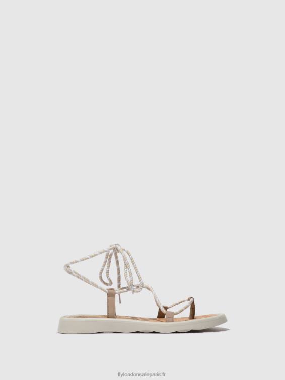 sandales à lacets tace874 femmes 0N8R552 béton (blanc cassé) Fly London