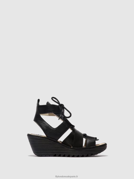 sandales à lacets yaca413 femmes 0N8R473 noir Fly London