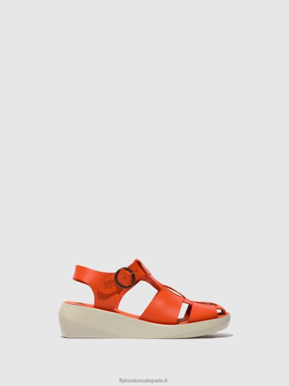 sandales à lanières bawe842 femmes 0N8R428 corail Fly London