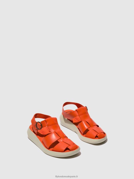 sandales à lanières bawe842 femmes 0N8R428 corail Fly London