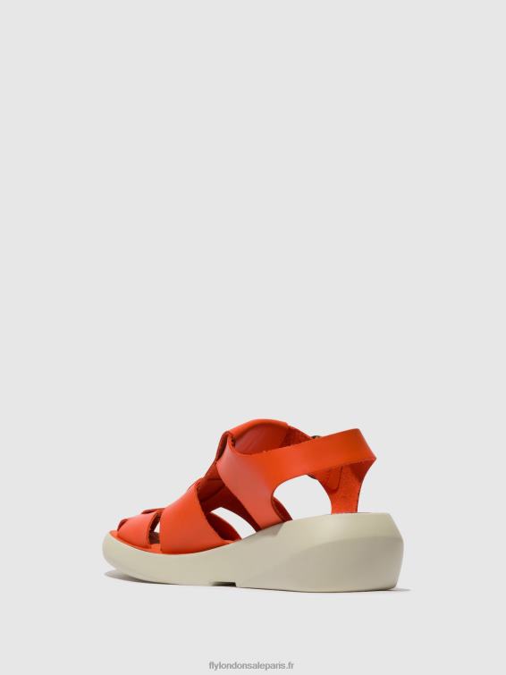 sandales à lanières bawe842 femmes 0N8R428 corail Fly London