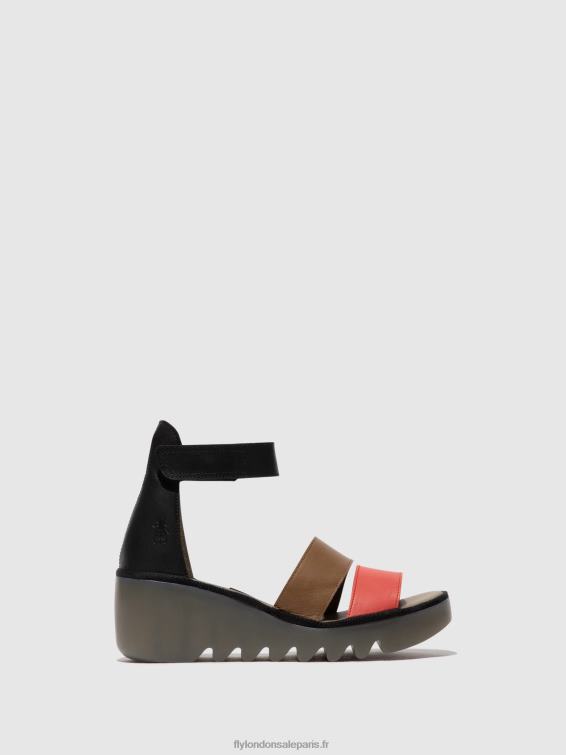 sandales à lanières bono290 femmes 0N8R423 framboise/sol/noir Fly London