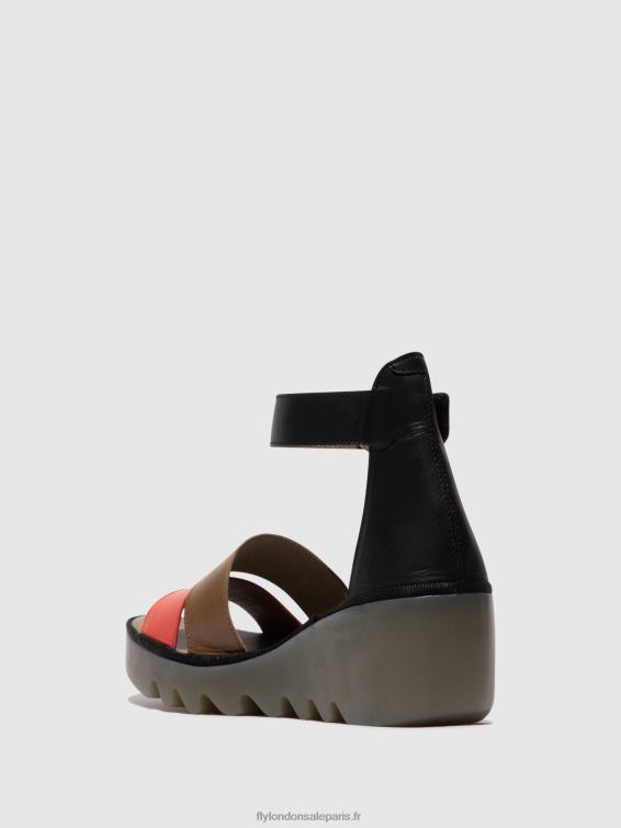 sandales à lanières bono290 femmes 0N8R423 framboise/sol/noir Fly London