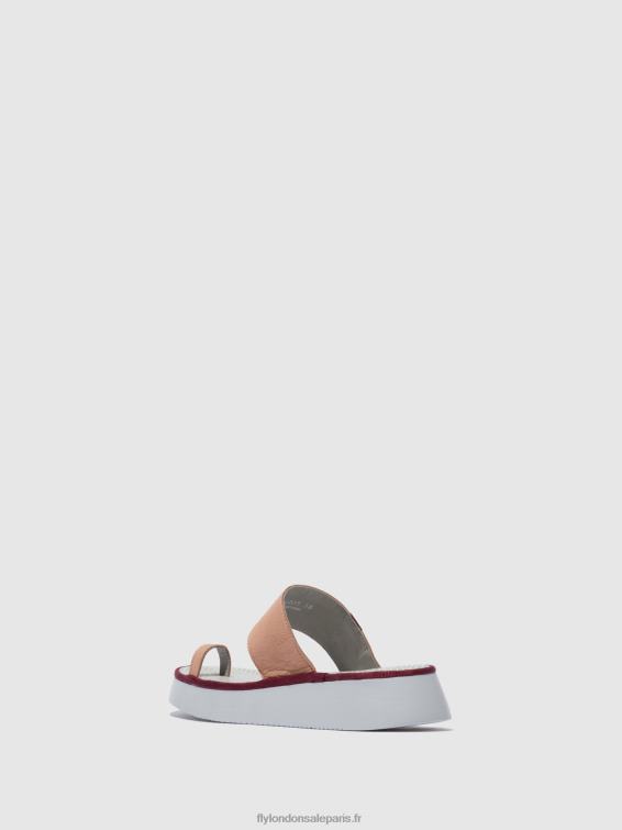 sandales à lanières chev316 femmes 0N8R600 Cupidon rose nude Fly London