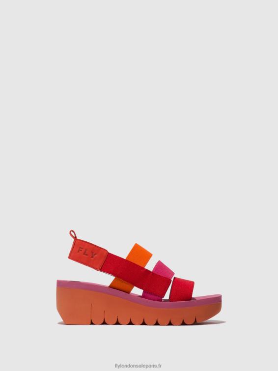 sandales à lanières yere847 femmes 0N8R426 rouge/orange (rose) Fly London