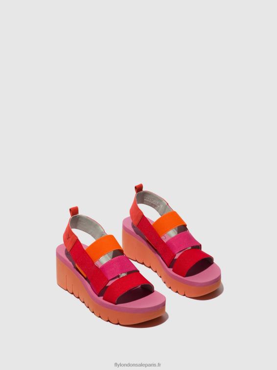 sandales à lanières yere847 femmes 0N8R426 rouge/orange (rose) Fly London