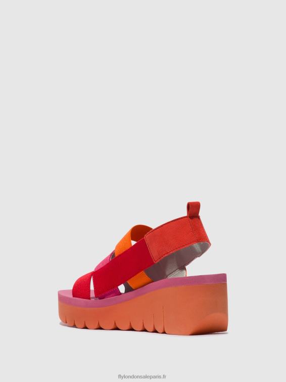 sandales à lanières yere847 femmes 0N8R426 rouge/orange (rose) Fly London
