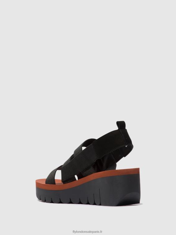 sandales à lanières yere847 femmes 0N8R536 noir (brique) Fly London