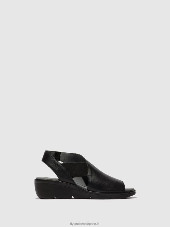 sandales élastiquées nily940 femmes 0N8R482 noir Fly London
