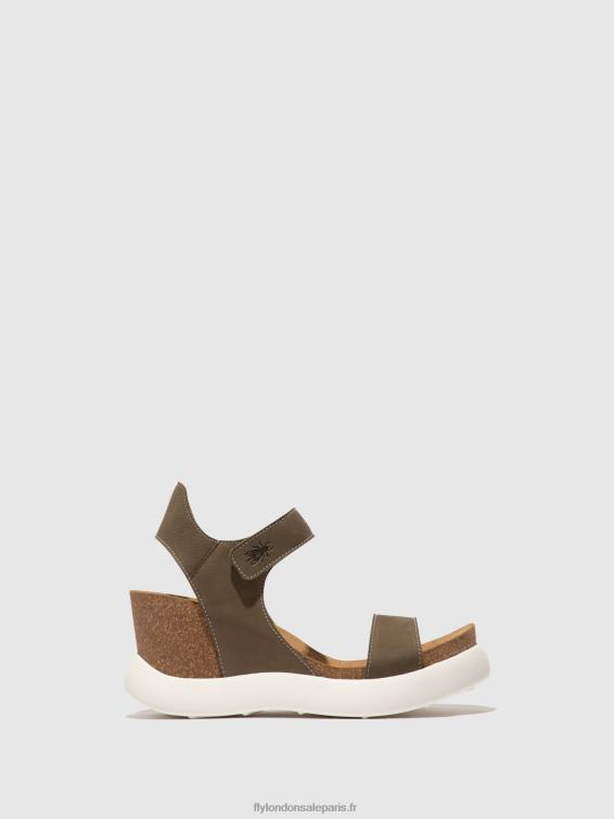 sandales velcro gogo967 femmes 0N8R398 kaki Fly London