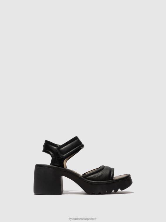 sandales velcro mank433 femmes 0N8R401 noir Fly London