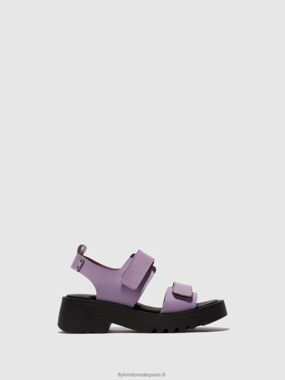 sandales velcro meka857 femmes 0N8R393 violet Fly London