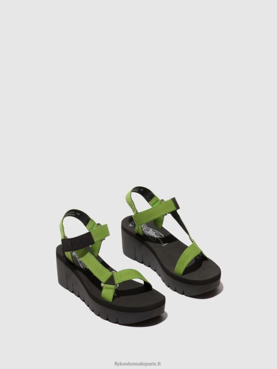 sandales velcro yefa726 femmes 0N8R394 noir/avocat (noir Fly London