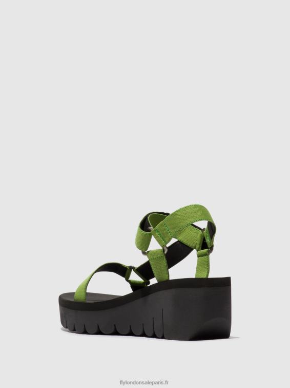 sandales velcro yefa726 femmes 0N8R394 noir/avocat (noir Fly London