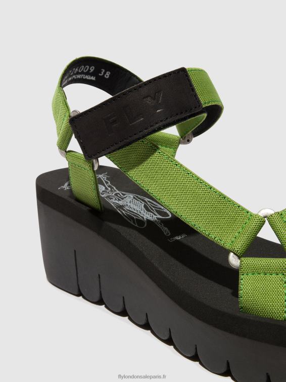 sandales velcro yefa726 femmes 0N8R394 noir/avocat (noir Fly London