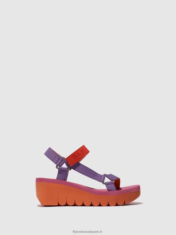 sandales velcro yefa726 femmes 0N8R396 orange/violet (rose) Fly London