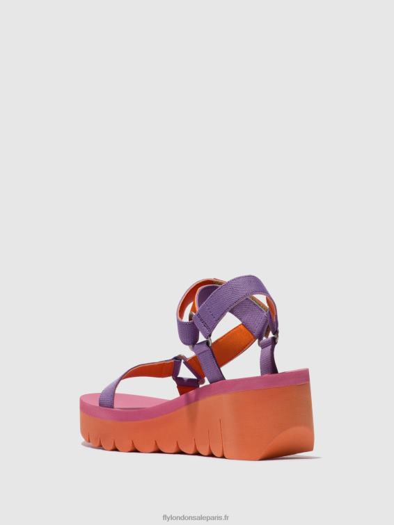 sandales velcro yefa726 femmes 0N8R396 orange/violet (rose) Fly London
