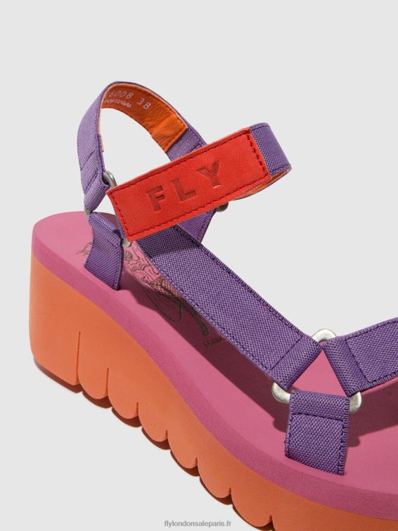 sandales velcro yefa726 femmes 0N8R396 orange/violet (rose) Fly London