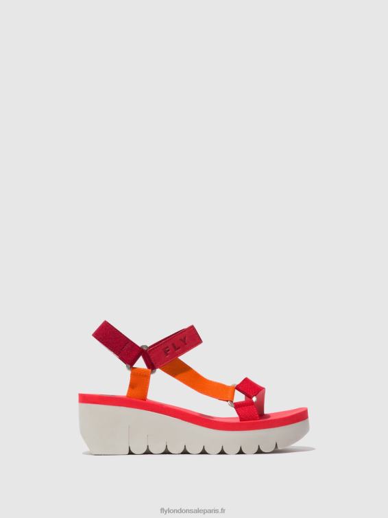 sandales velcro yefa726 femmes 0N8R529 multi (rouge) Fly London