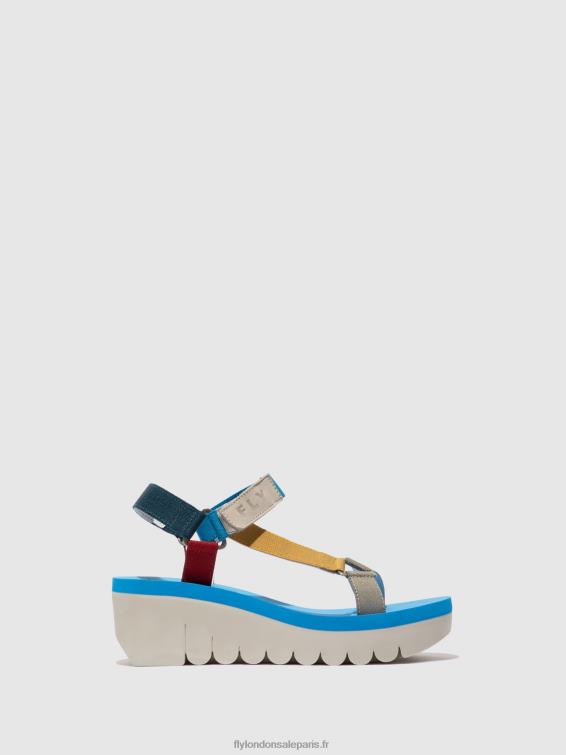 sandales velcro yefa726 femmes 0N8R598 cupido multi (azur) Fly London