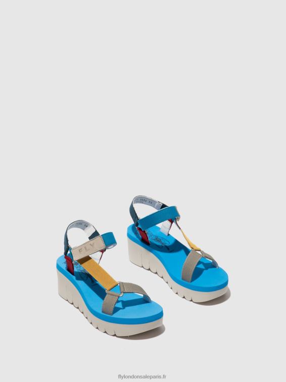 sandales velcro yefa726 femmes 0N8R598 cupido multi (azur) Fly London