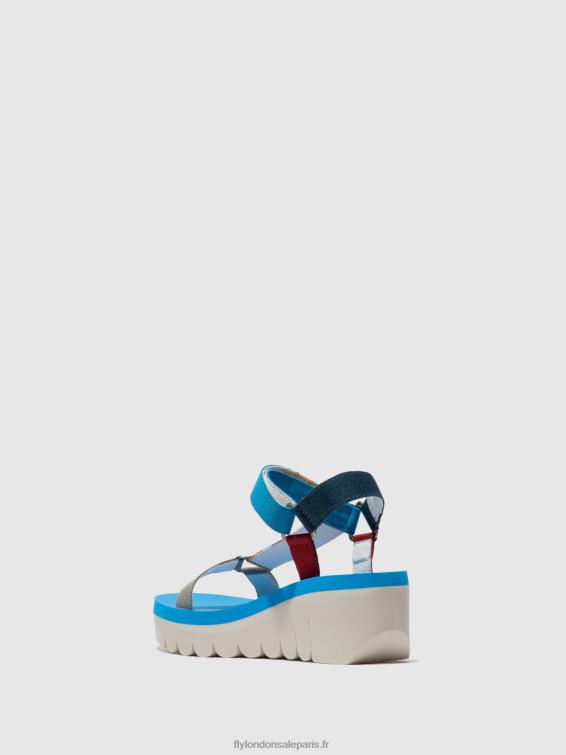 sandales velcro yefa726 femmes 0N8R598 cupido multi (azur) Fly London