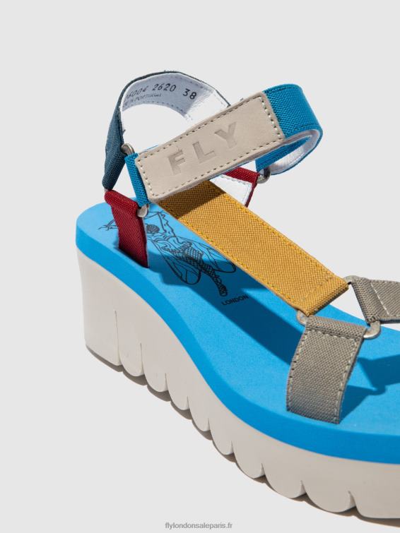 sandales velcro yefa726 femmes 0N8R598 cupido multi (azur) Fly London