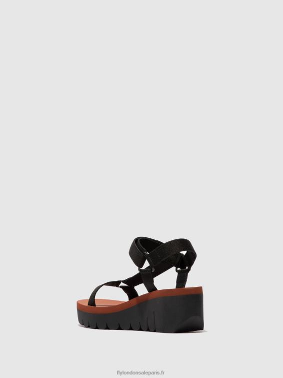 sandales velcro yefa726 femmes 0N8R609 cupido noir (brique) Fly London