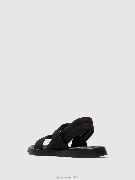 tofy941 sandales à bride arrière femmes 0N8R457 noir Fly London