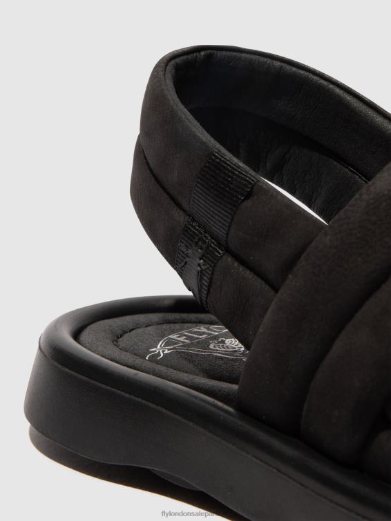 tofy941 sandales à bride arrière femmes 0N8R457 noir Fly London