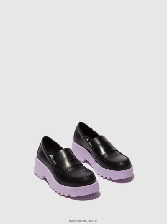 chaussures mocassins moat948 femmes 0N8R651 noir (semelle violette) Fly London