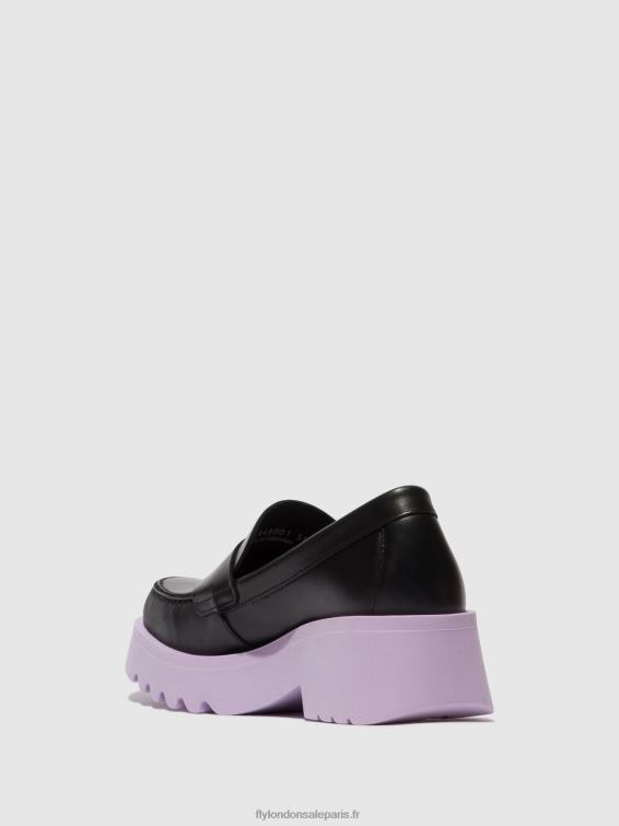 chaussures mocassins moat948 femmes 0N8R651 noir (semelle violette) Fly London