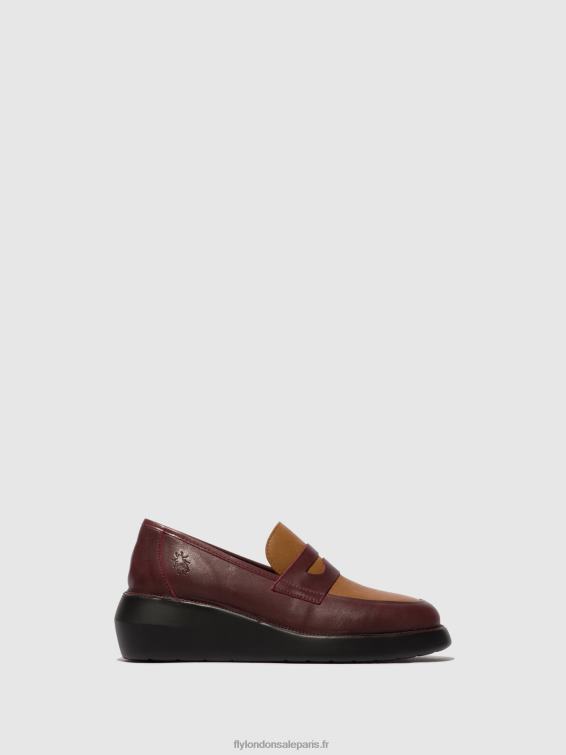 mocassins chaussures blar513 femmes 0N8R677 bordeaux/cuoio Fly London