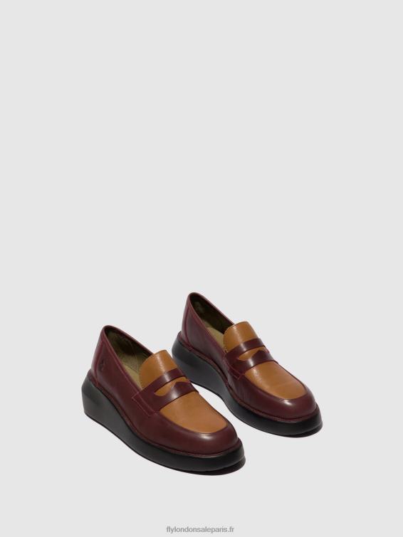 mocassins chaussures blar513 femmes 0N8R677 bordeaux/cuoio Fly London
